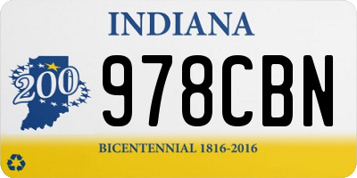 IN license plate 978CBN