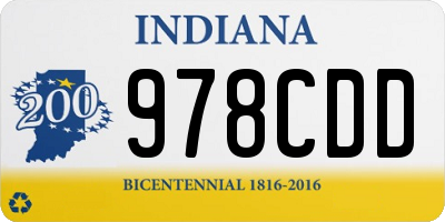 IN license plate 978CDD