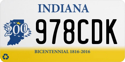 IN license plate 978CDK