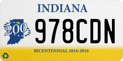 IN license plate 978CDN