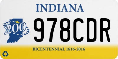IN license plate 978CDR