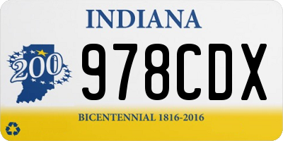 IN license plate 978CDX