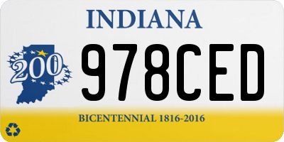 IN license plate 978CED