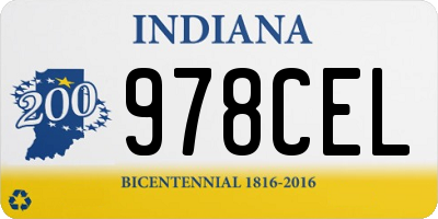 IN license plate 978CEL