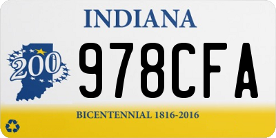 IN license plate 978CFA