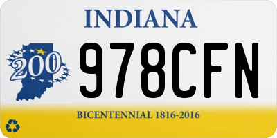IN license plate 978CFN