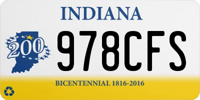 IN license plate 978CFS