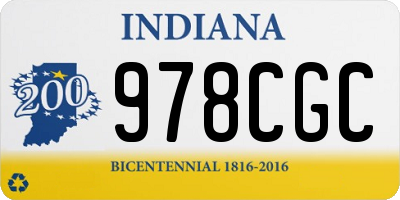 IN license plate 978CGC