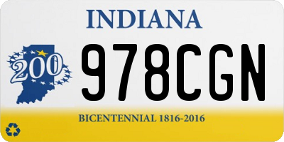 IN license plate 978CGN