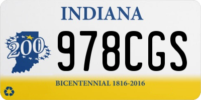 IN license plate 978CGS