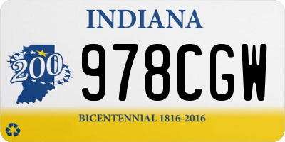 IN license plate 978CGW