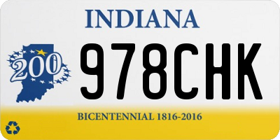 IN license plate 978CHK