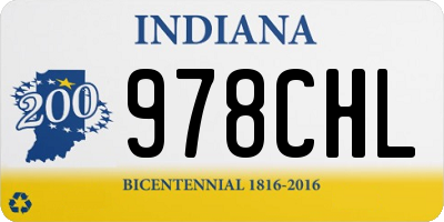 IN license plate 978CHL