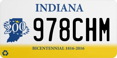 IN license plate 978CHM