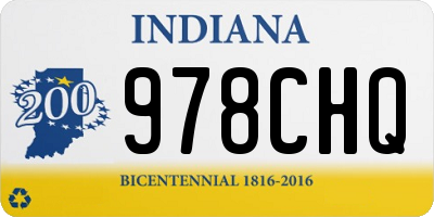 IN license plate 978CHQ