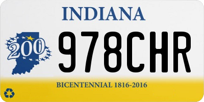 IN license plate 978CHR