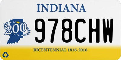 IN license plate 978CHW