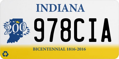 IN license plate 978CIA