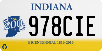 IN license plate 978CIE