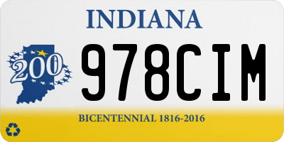 IN license plate 978CIM