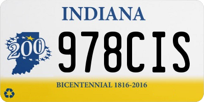 IN license plate 978CIS