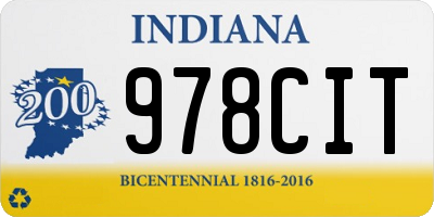 IN license plate 978CIT