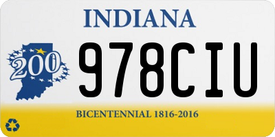 IN license plate 978CIU
