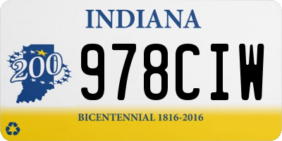 IN license plate 978CIW