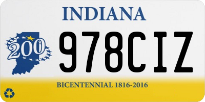 IN license plate 978CIZ