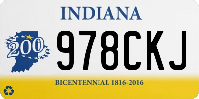 IN license plate 978CKJ