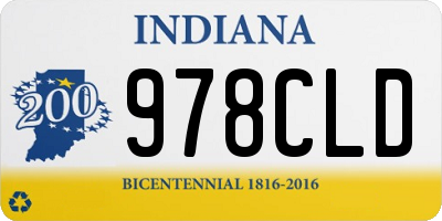 IN license plate 978CLD