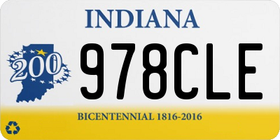 IN license plate 978CLE