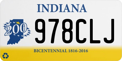 IN license plate 978CLJ