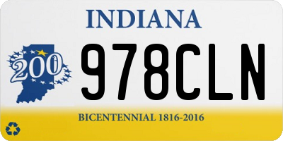 IN license plate 978CLN