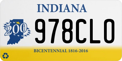 IN license plate 978CLO