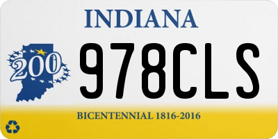 IN license plate 978CLS