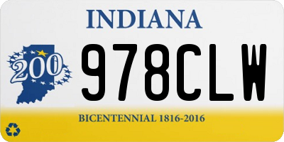 IN license plate 978CLW