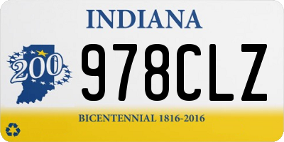 IN license plate 978CLZ
