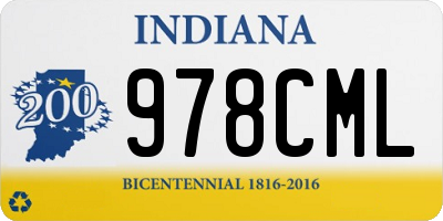 IN license plate 978CML