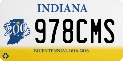 IN license plate 978CMS