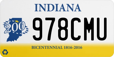 IN license plate 978CMU