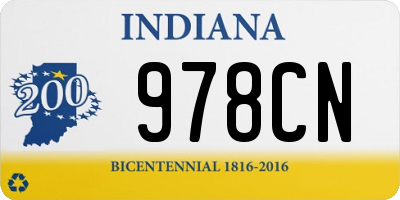 IN license plate 978CN