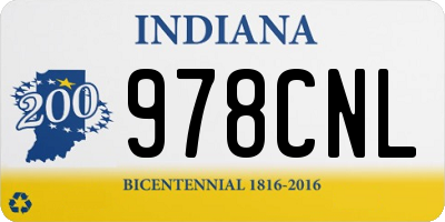 IN license plate 978CNL