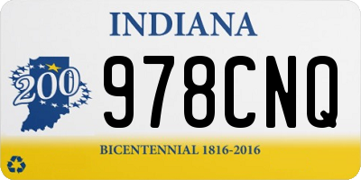 IN license plate 978CNQ