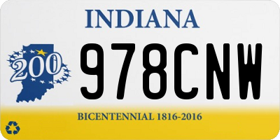 IN license plate 978CNW
