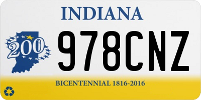 IN license plate 978CNZ
