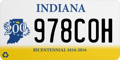 IN license plate 978COH