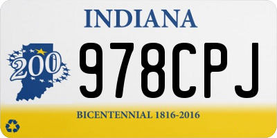 IN license plate 978CPJ