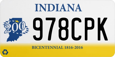 IN license plate 978CPK