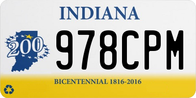 IN license plate 978CPM
